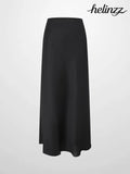 Linen Slip Black Skirt - Skirts