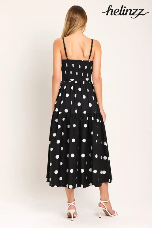 Monroe Dot Woven Midi Dress - Flying Tomato - DRESSES