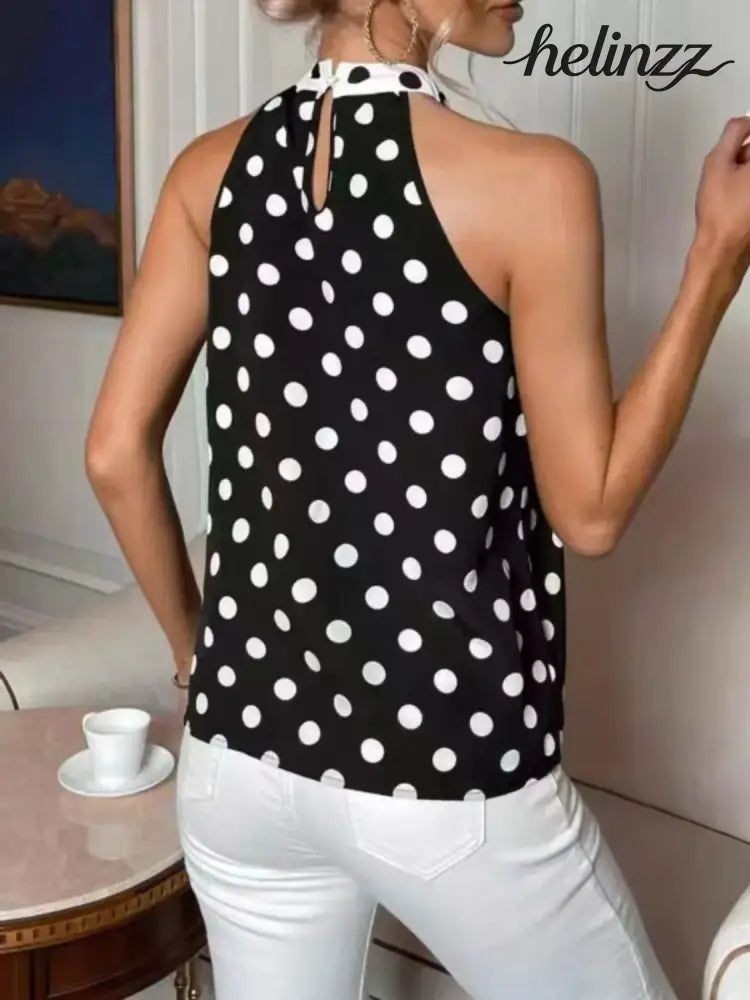 Polka Dot Tie Front Cami