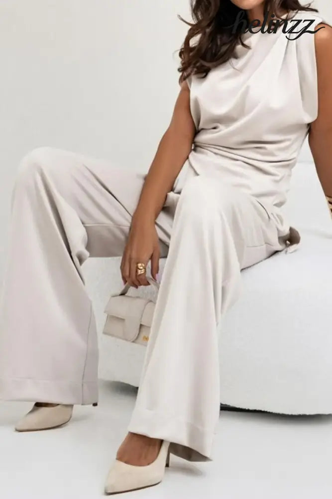 Round Neck Top and Pants Set