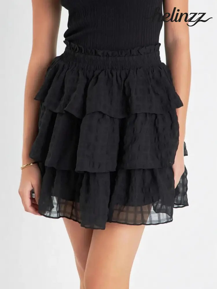 Ruffle Layered Mini Skirt