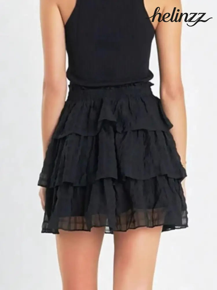 Ruffle Layered Mini Skirt