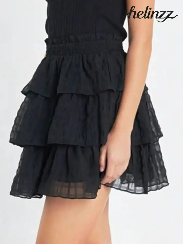 Ruffle Layered Mini Skirt