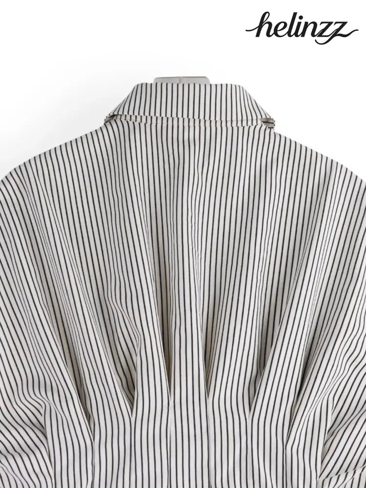 Striped Cinched Waist Shirt