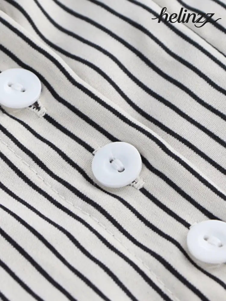 Striped Cinched Waist Shirt