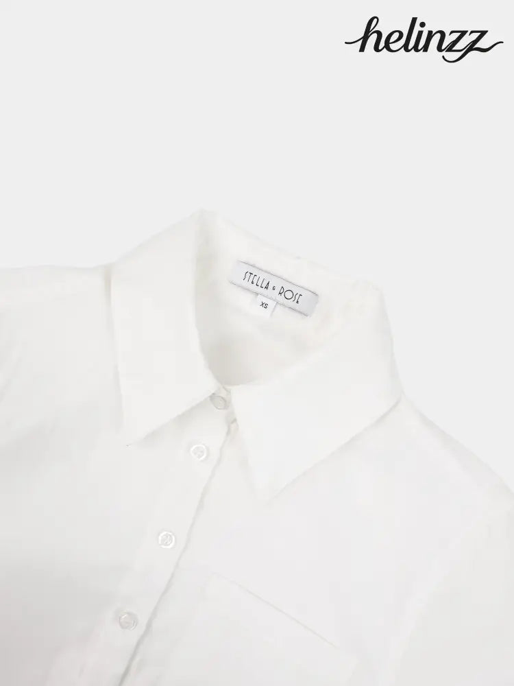 Tie Back Blouse - White - Tops