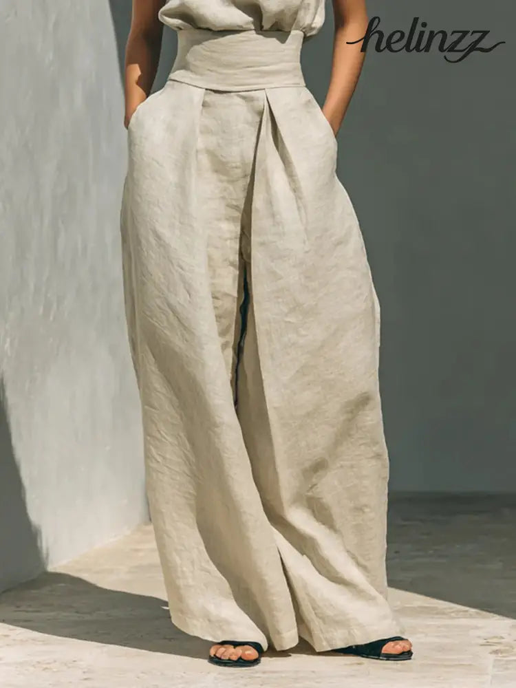 Turtleneck Sleeveless Top and Pants Set
