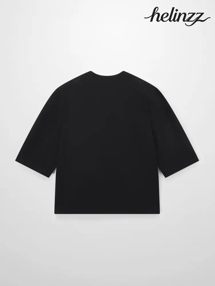 Wide Sleeve Black Tee - Tees