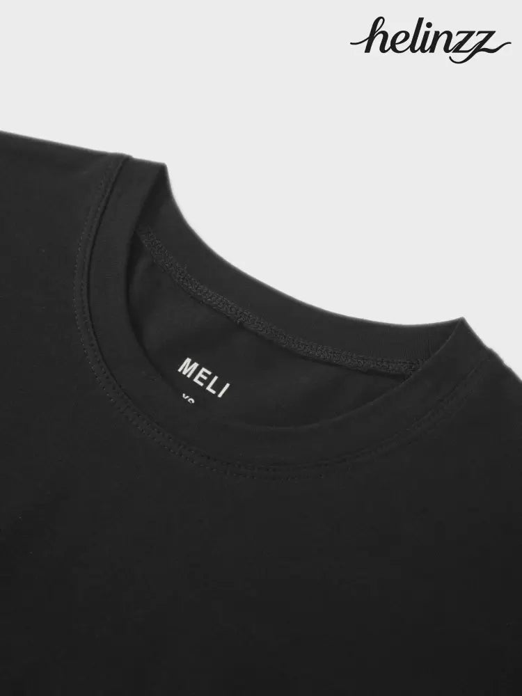 Wide Sleeve Black Tee - Tees