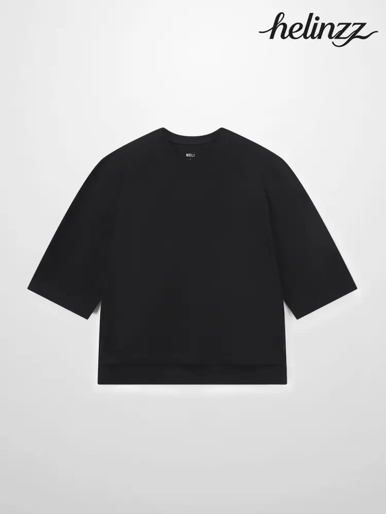 Wide Sleeve Black Tee - Tees